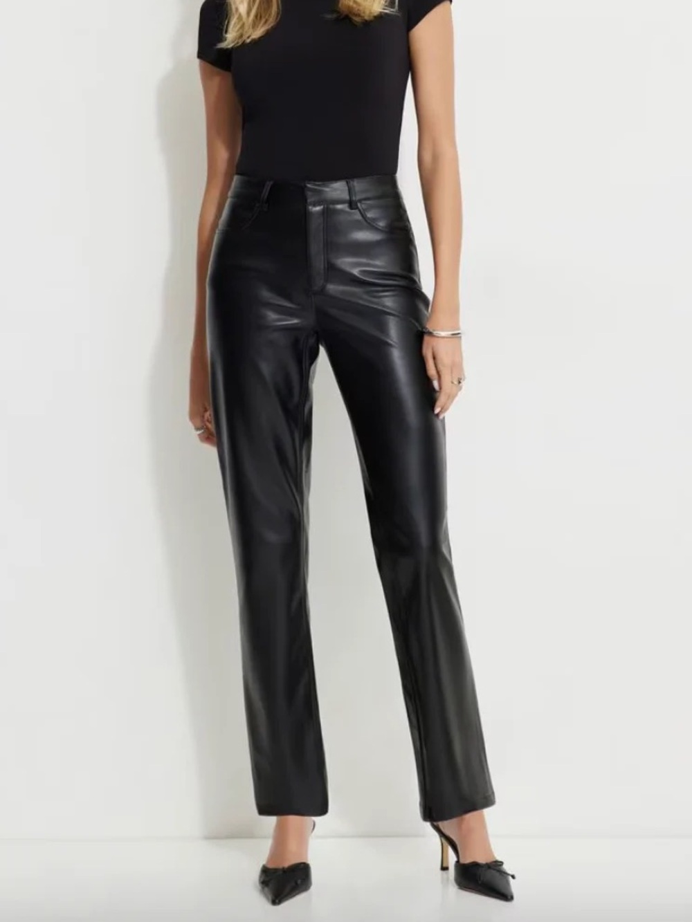 Dynamite Black Faux Leather Pants Size 10
